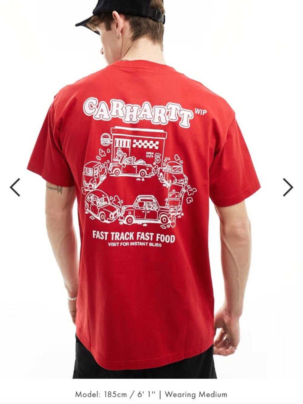 Carhartt WIP fast food back print t-shirt in red